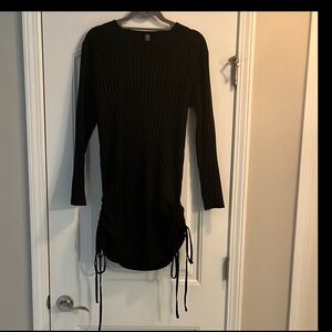 SHEIN Black Ribbed Knit Dress